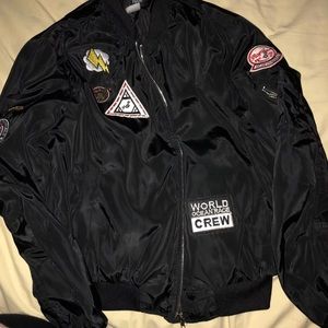 Black Bomber jacket with patchwork 🕶✨